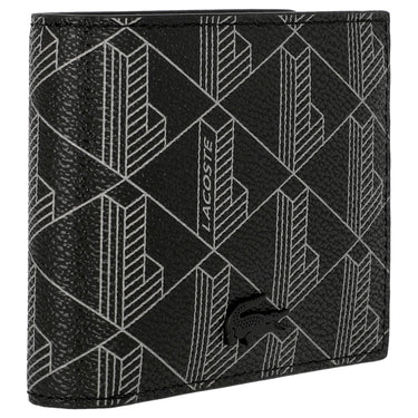 Lacoste Signature - Men's Wallet 6cc 11 cm (allover monogram noir gris)