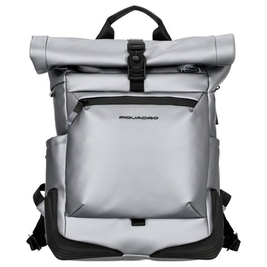 Piquadro Roll Top - Sac à dos vélo 15.6" 47 cm (argent/noir)