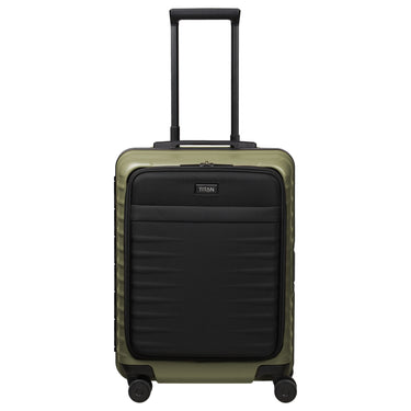 TITAN OVERSEAS - 4-Wheel Cabin Trolley S 55/23cm with front pocket (forest green, 55/23 cm)