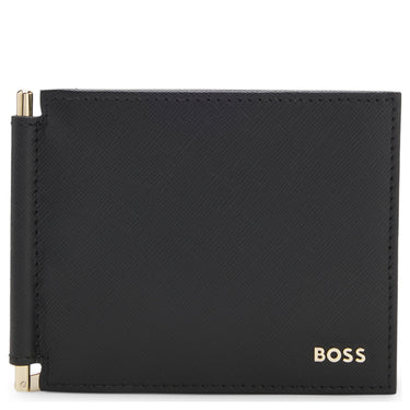 BOSS Men GB Coin Clip - Wallet 6cc with Money Clip 10.5 cm (black)