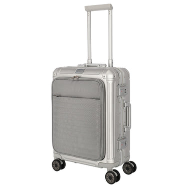 Travelite Next - Trolley de cabina con 4 ruedas y bolsillo delantero S 55 cm (plata)
