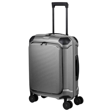 Travelite Millennium - Valise cabine à 4 roulettes avec poche avant S 55 cm (silver)