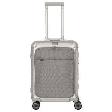 Travelite Next - Trolley de cabina con 4 ruedas y bolsillo delantero S 55 cm (plata)