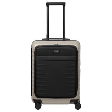 TITAN OVERSEAS - 4-Wheel Cabin Trolley S 55/23cm with front pocket (moonstone grey, 55 cm (front pocket))